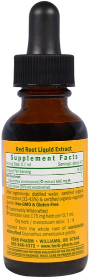 草藥，紅根 - Herb Pharm, Red Root, 1 fl oz (30 ml)