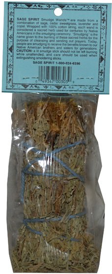 草藥，鼠尾草，香薰精油，香 - Sage Spirit, Native America Incense, Sage & Lavender, Small, 4-5 Inches