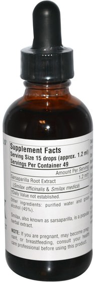 草藥，sarsaparilla提取物smilax - Source Naturals, Smilax, 2 fl oz (59.14 ml)