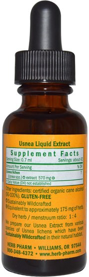 草藥，松蘿 - Herb Pharm, Usnea, 1 fl oz (30 ml)