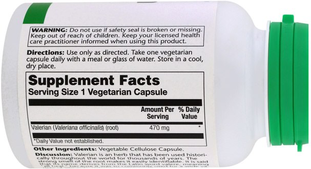 草藥，纈草 - Solaray, Valerian, 470 mg, 180 Veggie Caps