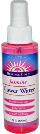 Flower Water, Jasmine, 4 fl oz (120 ml) by Heritage Stores, 沐浴，美容，個人衛生，香水噴霧 HK 香港