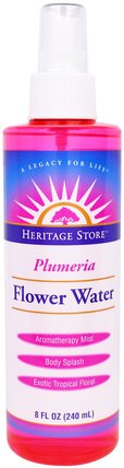 Flower Water, Plumeria, 8 fl oz (240 ml) by Heritage Stores, 草藥，花卉療法，沐浴，香水噴霧 HK 香港