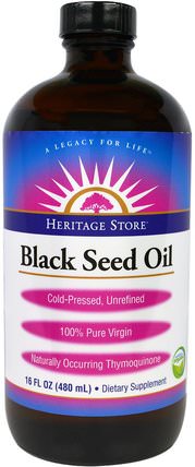Heritage Store, Black Seed Oil, 16 fl oz (480 ml) by Heritage Stores, 草藥，黑種子 HK 香港