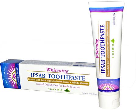 IPSAB, Whitening Toothpaste, Fresh Mint, 4.23 oz (120 g) by Heritage Stores, 沐浴，美容，牙膏，口腔牙齒護理，牙齒美白 HK 香港