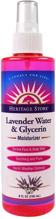 Lavender Water & Glycerin Moisturizer, 8 fl oz (240 ml) by Heritage Stores, 洗澡，美容，香水噴霧 HK 香港