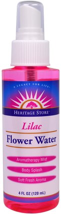 Lilac Flower Water, 4 fl oz (120 ml) by Heritage Stores, 沐浴，美容，個人衛生，香水噴霧 HK 香港