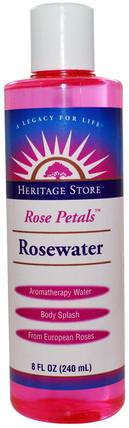 Rosewater, Rose Petals, 8 fl oz (240 ml) by Heritage Stores, 洗澡，美容，個人衛生 HK 香港