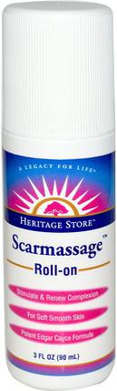Scarmassage, Roll-on, 3 fl oz (90 ml) by Heritage Stores, 健康，皮膚，按摩油，妊娠紋疤痕 HK 香港