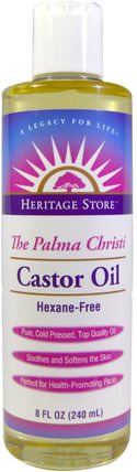 The Palma Christi, Castor Oil, 8 fl oz (240 ml) by Heritage Stores, 健康，皮膚，蓖麻油 HK 香港