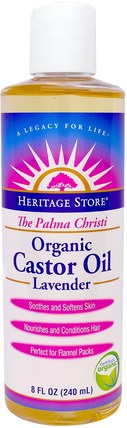 The Palma Christi, Organic Castor Oil, Lavender, 8 fl oz (240 ml) by Heritage Stores, 健康，皮膚，蓖麻油 HK 香港