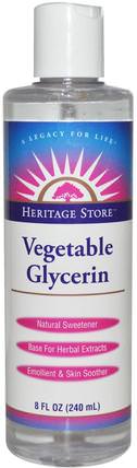 Vegetable Glycerin, 8 fl oz (240 ml) by Heritage Stores, 美容，面部護理，甘油蔬菜，皮膚 HK 香港