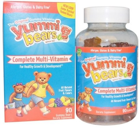 Yummi Bears, Complete Multi-Vitamin, Natural Fruit Flavors, 90 Gummy Bears by Hero Nutritional Products, 維生素，多種維生素，兒童多種維生素，多種維生素 HK 香港
