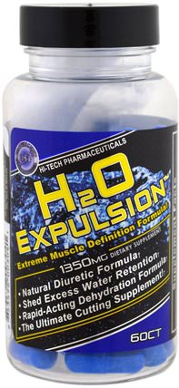 H2O Expulsion, 1350 mg, 60 Capsules by Hi Tech Pharmaceuticals, 補充劑，利尿劑水丸 HK 香港