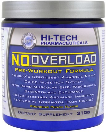 N.O. Overload, Pre-Workout Formula, Pounding Punch Flavor, 310 g by Hi Tech Pharmaceuticals, 健康，能量，運動 HK 香港