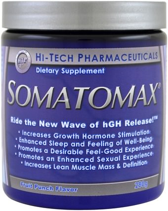 Somatomax, hGH Release, Fruit Punch Flavor, 280 g by Hi Tech Pharmaceuticals, 補充劑，合成代謝補品，抗衰老 HK 香港