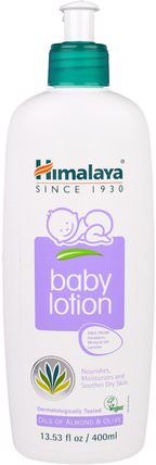 Baby Lotion, Oils of Almond & Olive, 13.53 fl oz (400 ml) by Himalaya Herbal Healthcare, 健康，皮膚，潤膚露，嬰兒潤膚露 HK 香港