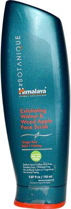 Botanique, Exfoliating Walnut & Wood Apple Face Scrub, 5.07 fl oz (150ml) by Himalaya Herbal Healthcare, 美容，面部護理，洗面奶，喜馬拉雅植物 HK 香港
