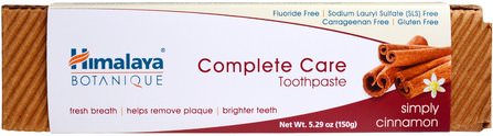 Botanique, Complete Care Toothpaste, Simply Cinnamon, 5.29 oz (150 g) by Himalaya Herbal Healthcare, 洗澡，美容，牙膏 HK 香港