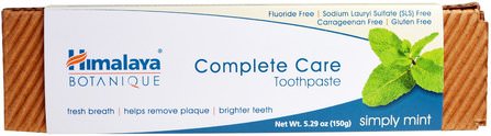 Botanique, Complete Care Toothpaste, Simply Mint, 5.29 oz (150 g) by Himalaya Herbal Healthcare, 洗澡，美容，牙膏 HK 香港