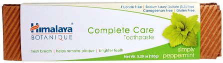 Botanique, Complete Care Toothpaste, Simply Peppermint, 5.29 oz (150 g) by Himalaya Herbal Healthcare, 洗澡，美容，牙膏 HK 香港