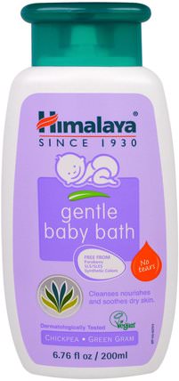 Gentle Baby Bath, Chickpea and Green Gram, 6.76 fl oz (200 ml) by Himalaya Herbal Healthcare, 洗澡，美容，兒童洗澡 HK 香港