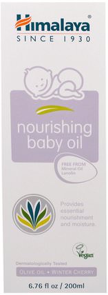 Nourishing Baby Oil, Olive Oil and Winter Cherry, 6.76 fl oz (200 ml) by Himalaya Herbal Healthcare, 兒童健康，尿布，嬰兒爽身粉油 HK 香港