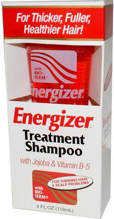 Energizer Treatment Shampoo with Jojoba & Vitamin B-5, 4 fl oz (118 ml) by Hobe Labs, 洗澡，美容，洗髮水，頭髮，頭皮，護髮素 HK 香港