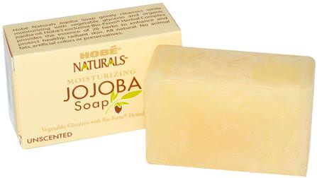 Moisturizing Jojoba Soap, Unscented, 4 oz (113 g) by Hobe Labs, 洗澡，美容，肥皂 HK 香港