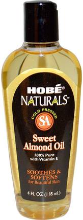 Naturals, Sweet Almond Oil, 4 fl oz (118 ml) by Hobe Labs, 健康，皮膚，杏仁油外用，按摩油 HK 香港