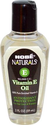 Naturals, Vitamin E Oil, 50.000 IU, 2 fl oz (59 ml) by Hobe Labs, 健康，皮膚，按摩油，維生素，維生素E，維生素E液 HK 香港