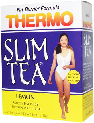 Thermo Slim Tea, Lemon, 24 Tea Bags, 1.69 oz (48 g) by Hobe Labs, 健康，飲食，減肥 HK 香港