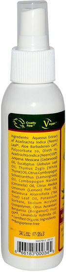 家庭，蟲子和驅蟲劑 - Organix South, TheraNeem Organix, Herbal Outdoor Spray, 4 fl oz (120 ml)