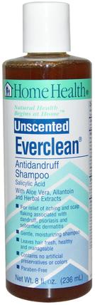 Everclean, Antidandruff Shampoo, Unscented, 8 fl oz (236 ml) by Home Health, 沐浴，美容，牛皮癬和濕疹，洗髮水 HK 香港