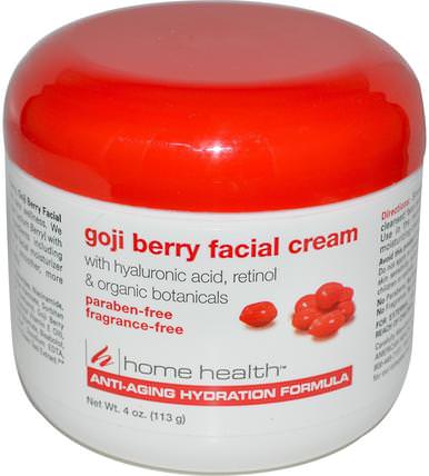 Goji Berry Facial Cream, 4 oz (113 g) by Home Health, 美容，面部護理，面霜乳液，精華素，透明質酸皮膚 HK 香港