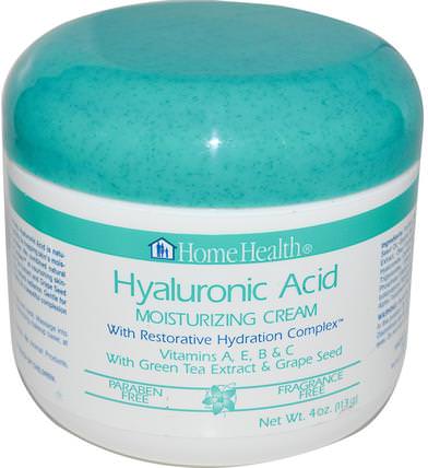 Hyaluronic Acid, Moisturizing Cream with Restorative Hydration Complex, 4 oz (113 g) by Home Health, 美容，抗衰老，透明質酸，透明質酸皮膚 HK 香港