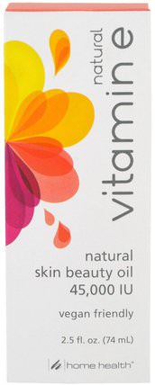Natural Vitamin E Oil, 45.000 IU, 2.5 fl oz (74 ml) by Home Health, 健康，皮膚，維生素E油霜，維生素，維生素E，維生素E液 HK 香港