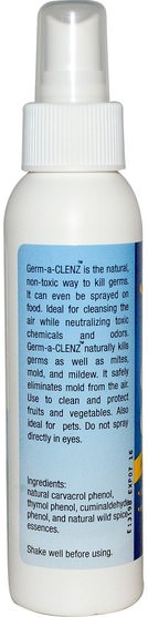 家庭，家庭清潔工，廚具，生產食品洗 - North American Herb & Spice Co., Germ-a Clenz, All Purpose Natural Spray, 4 fl oz (120 ml)