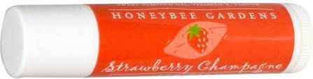 Lip Balm, Strawberry Champagne.15 oz by Honeybee Gardens, 洗澡，美容，唇部護理，唇膏 HK 香港