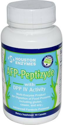 AFP-Peptizyde with DPP IV Activity, with Cellulose, 90 Capsules by Houston Enzymes, 補充劑，消化酶 HK 香港