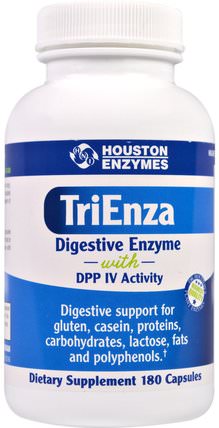 TriEnza with DPP IV Activity, 180 Capsules by Houston Enzymes, 補充劑，消化酶 HK 香港