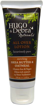 All Over Lotion, Shea Butter & Oatmeal, 3.4 fl oz (100 ml) by Hugo Naturals, 洗澡，美容，潤膚露 HK 香港
