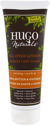 All Over Lotion, Shea Butter & Oatmeal, 8 fl oz (237 ml) by Hugo Naturals, 洗澡，美容，潤膚露 HK 香港
