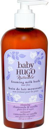 Baby, Foaming Milk Bath, Chamomile & Vanilla, 8 fl oz (237 ml) by Hugo Naturals, 兒童健康，孩子洗澡 HK 香港