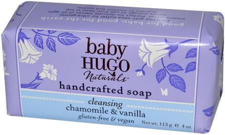 Baby, Handcrafted Soap Bar, Chamomile & Vanilla, 4 oz (113 g) by Hugo Naturals, 兒童健康，兒童洗澡，肥皂 HK 香港