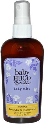 Baby Mist, Lavender & Chamomile, 4 fl oz (118 ml) by Hugo Naturals, 兒童健康，尿布，嬰兒爽身粉油，沐浴，美容，香水噴霧 HK 香港