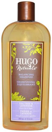 Balancing Shampoo, Tea Tree & Lavender, 12 fl oz (355 ml) by Hugo Naturals, 洗澡，美容，頭髮，頭皮，洗髮水，護髮素 HK 香港