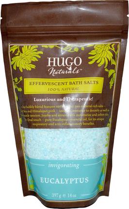 Effervescent Bath Salts, Eucalyptus, 14 oz (397 g) by Hugo Naturals, 洗澡，美容，浴鹽 HK 香港