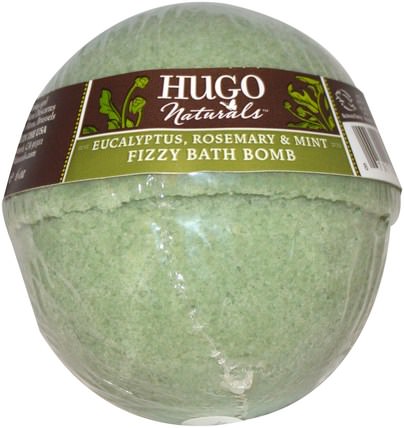 Fizzy Bath Bomb, Eucalyptus, Rosemary & Mint, 6 oz (170 g) by Hugo Naturals, 洗澡，美容，浴鹽 HK 香港