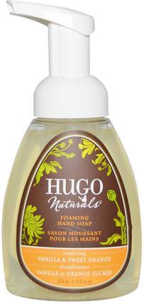 Foaming Hand Soap, Vanilla & Sweet Orange, 8.5 fl oz (251 ml) by Hugo Naturals, 洗澡，美容，肥皂，泡沫肥皂 HK 香港